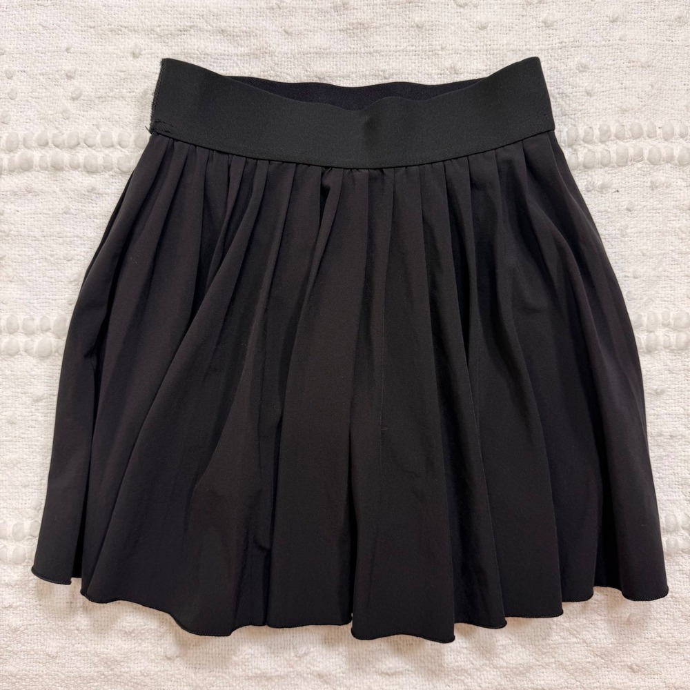 TnAction Aritzia Black Pleated Active Skort Built-in Shorts Pockets 2XS - Picture 2 of 4